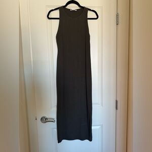 Zara Dark Olive Sleeveless Midi Bodycon Dress